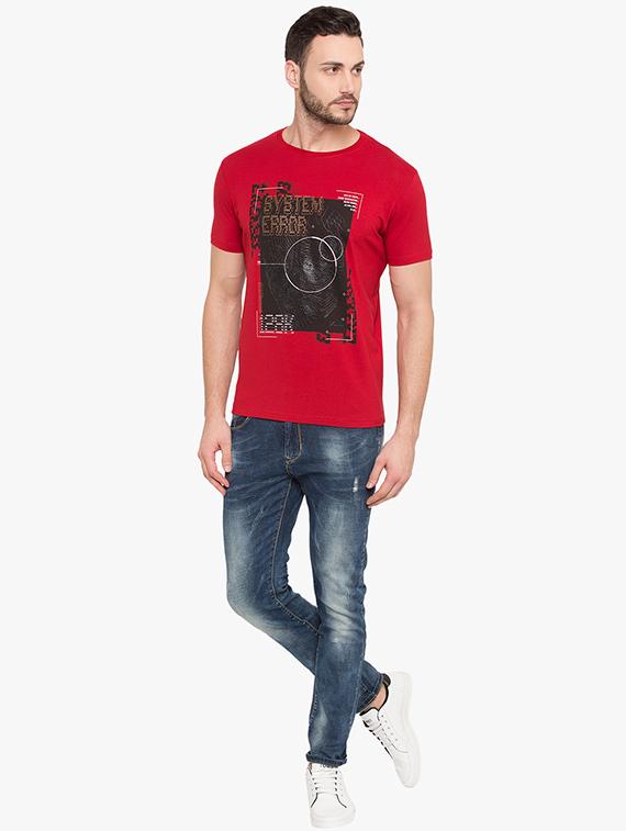 red chest printed t-shirt - 15519174 - Standard Image - 3