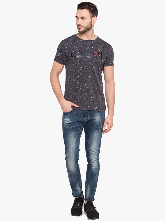 grey cotton all over print t-shirt - 15519183 - Standard Image - 3
