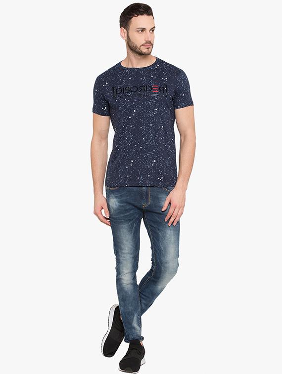 blue cotton all over print t-shirt - 15519184 - Standard Image - 3