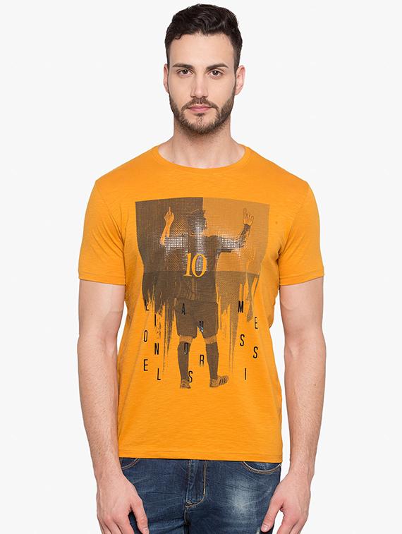 yellow front print t-shirt - 15519201 - Zoom Image - 0