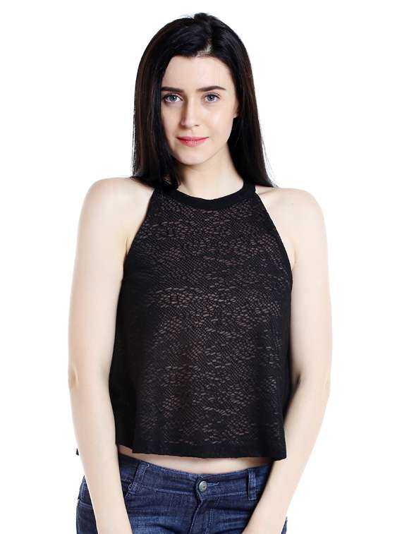 halter neck lace top