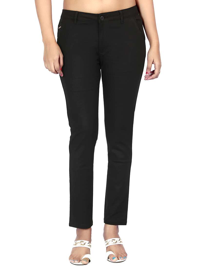 flat front solid trouser