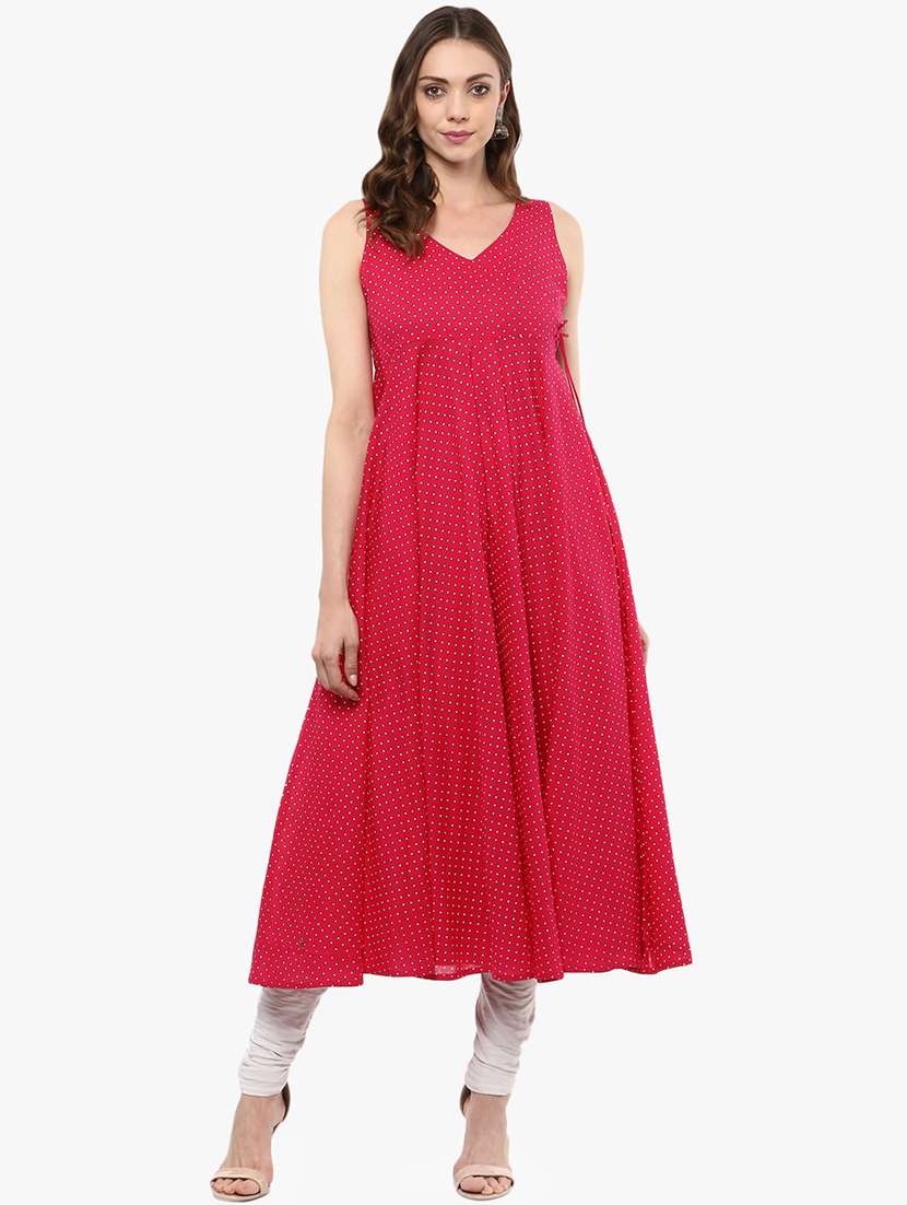 flared polka dot kurta