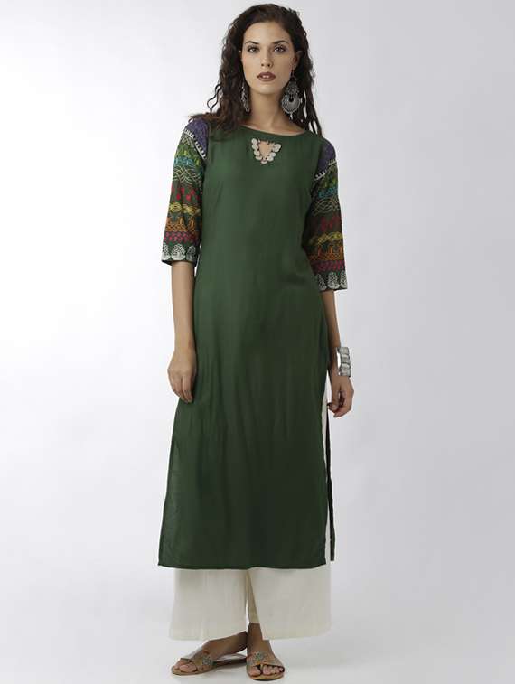 embellished straight kurta