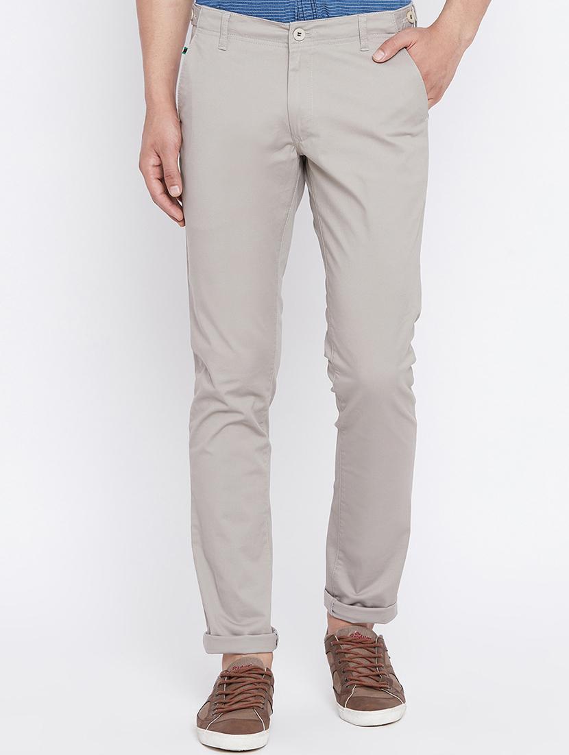 grey cotton blend chinos - 15527522 - Zoom Image - 0