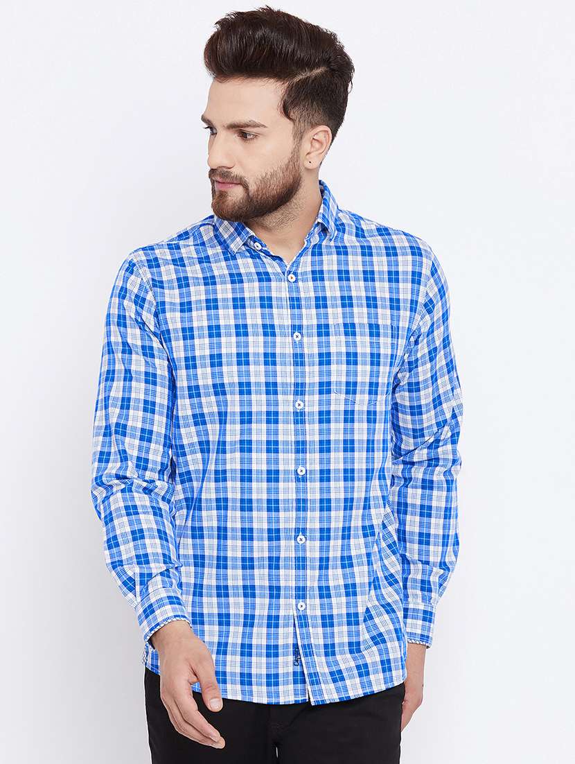 blue cotton casual shirt - 15527539 - Zoom Image - 0