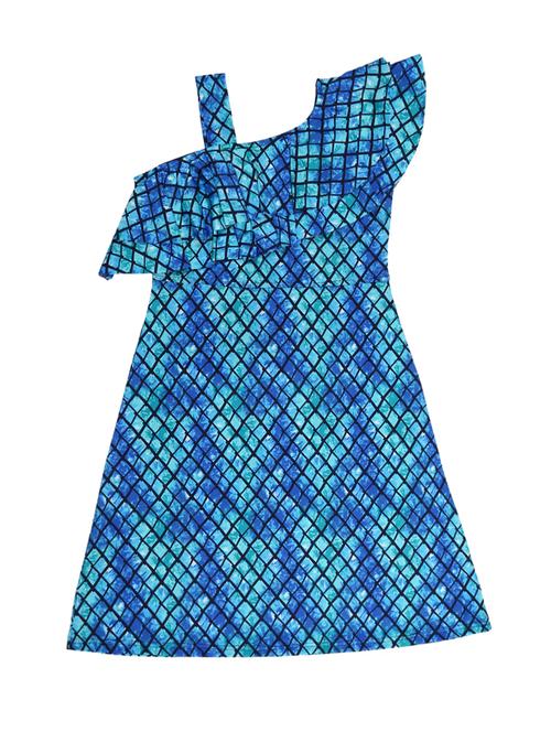 blue cotton blend frock - 15527863 - Standard Image - 0