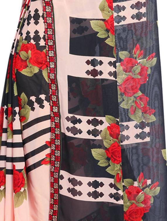 floral printed saree with blouse - 15528239 - Standard Image - 3