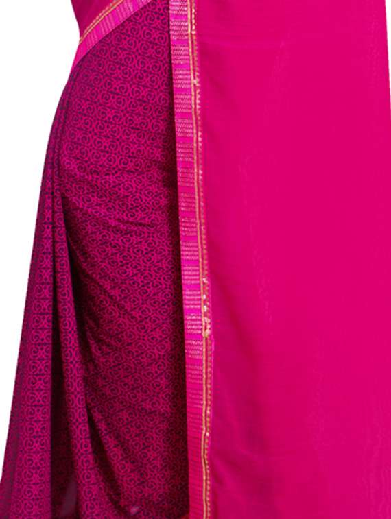 printed half and half saree with blouse - 15528264 -  Standard Image - 3