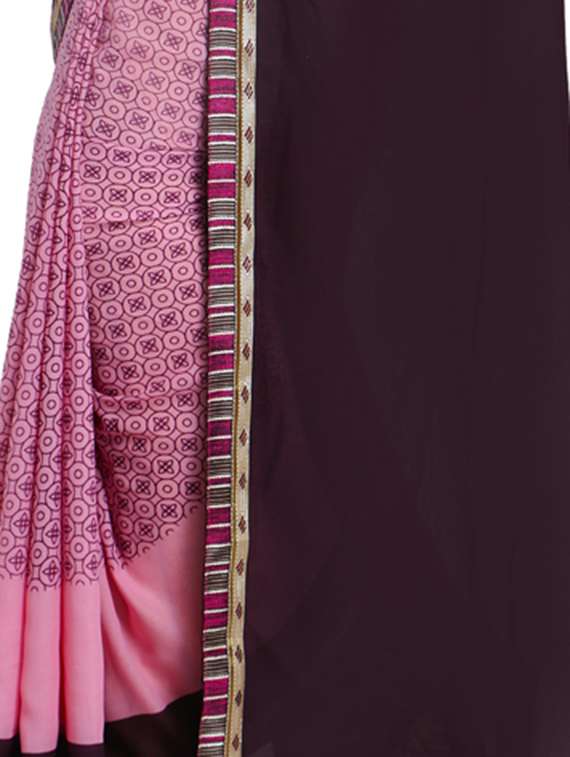 geometrical half and half saree with blouse - 15528266 -  Standard Image - 3