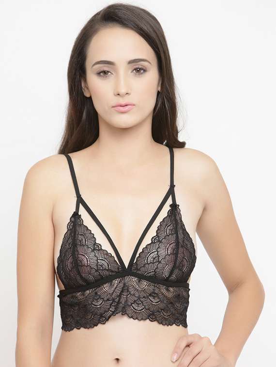 plunging laced bralette
