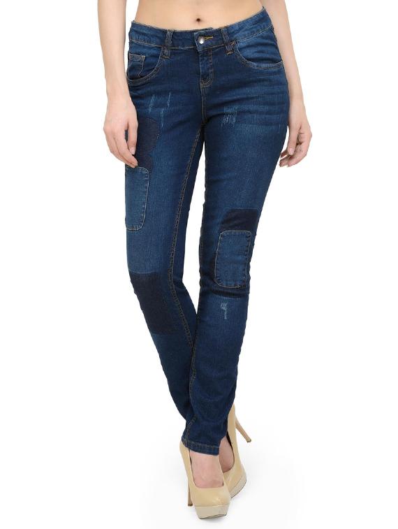 denim patch slim fit jeans - 15533461 -  Zoom Image - 0