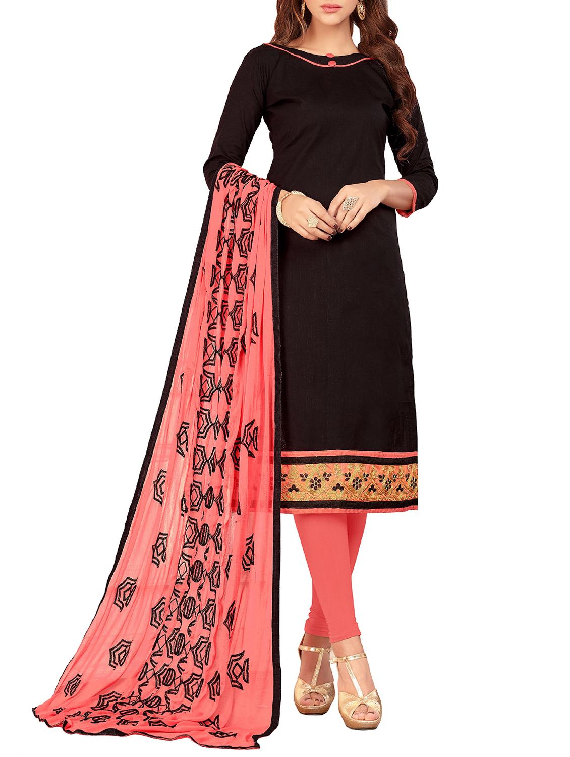 embroidered unstitched churidaar suit - 15534019 -  Zoom Image - 0