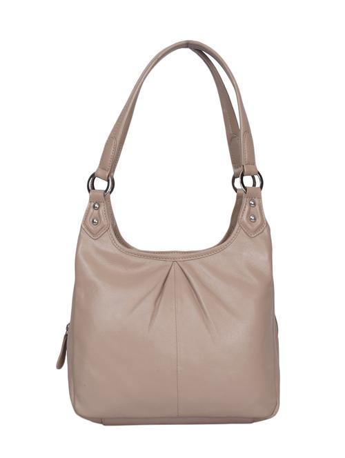 beige leatherette (pu) hobo handbag - 15539851 -  Standard Image - 0