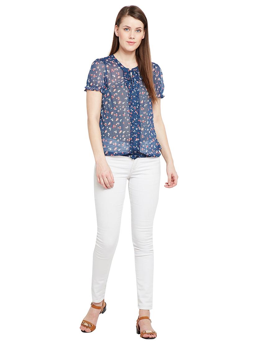 frill detailed floral top - 15540088 - Standard Image - 3
