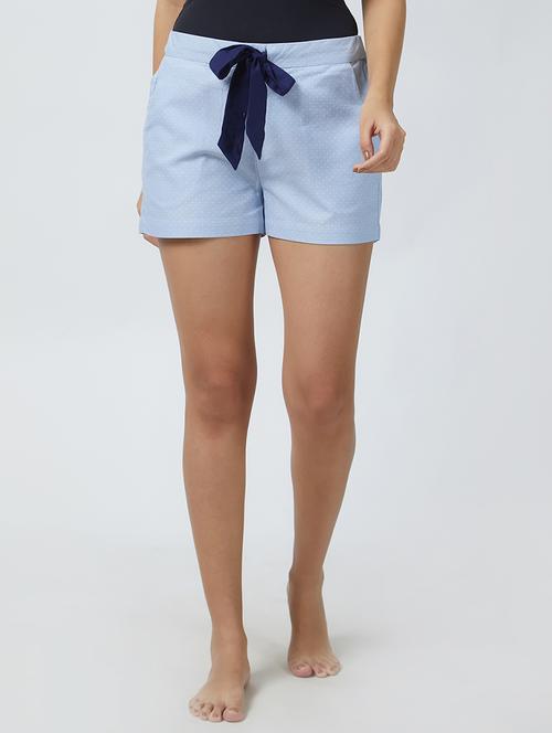 polka dotted drawstring waist shorts - 15540391 - Standard Image - 0
