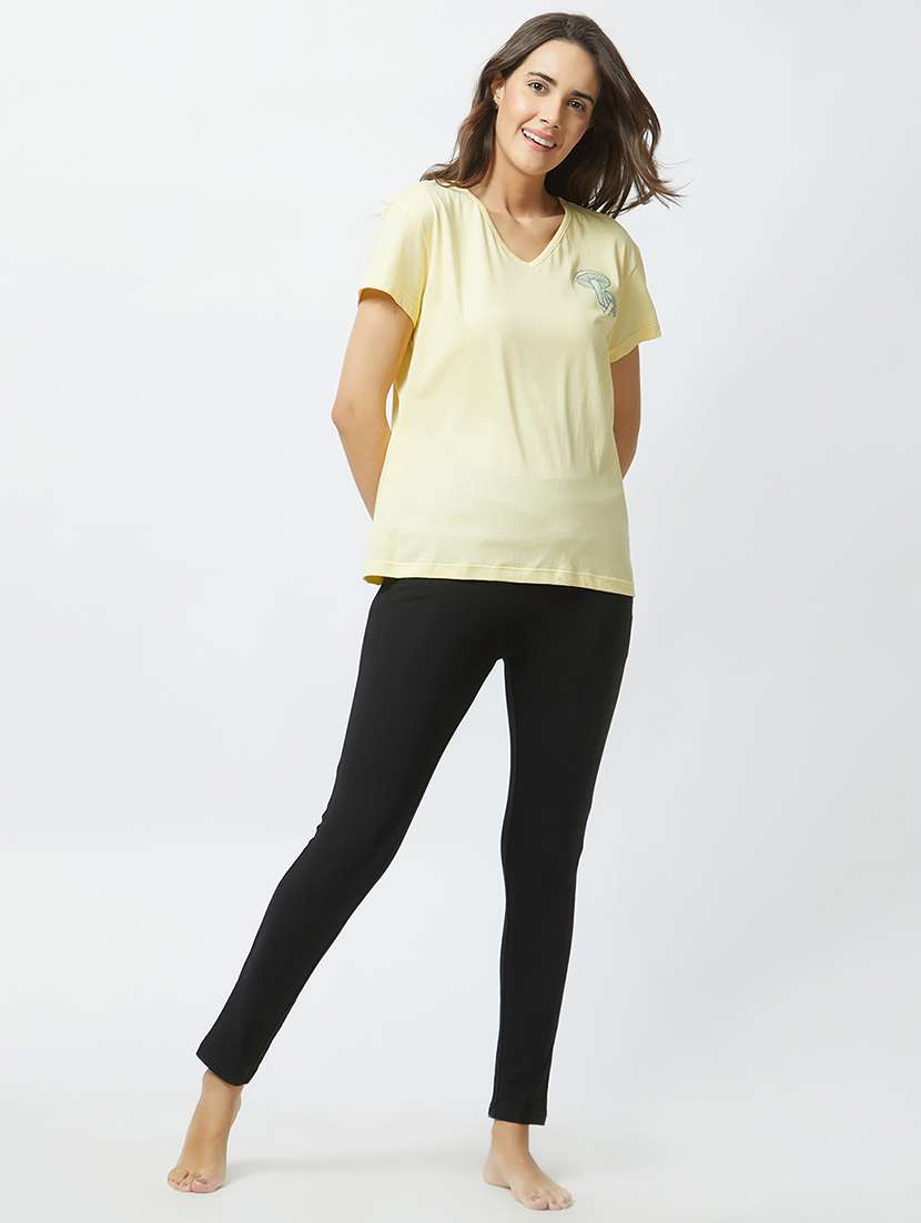 v-neck embroidered sleepwear tee - 15540407 -  Standard Image - 3