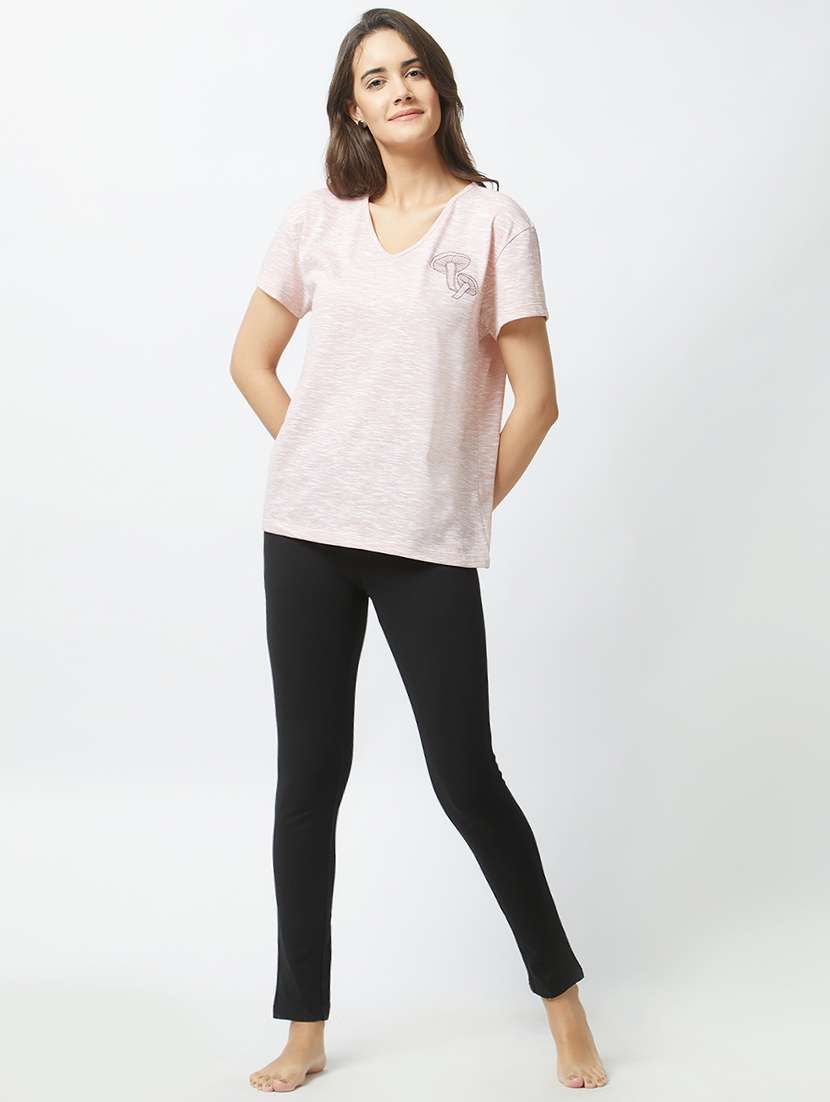v-neck embroidered sleepwear tee - 15540408 -  Standard Image - 3