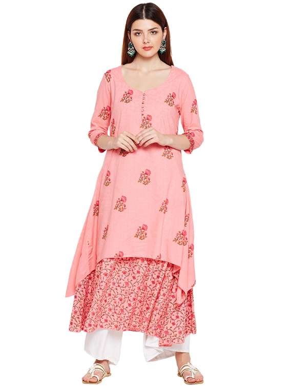 layered printed kurta