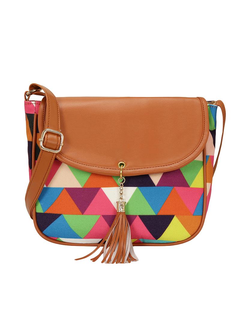 multi colored canvas sling bag - 15544270 -  Zoom Image - 0