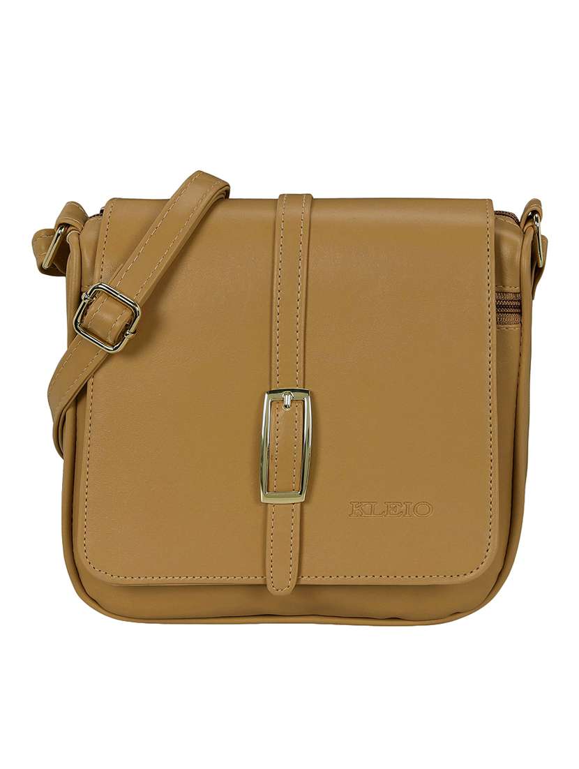 brown leatherette (pu) sling bag - 15544273 -  Zoom Image - 0