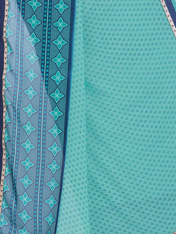 contrast bordered printed saree with blouse - 15544350 - Standard Image - 3