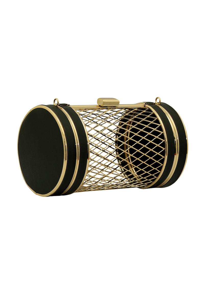 black metal box clutch - 15544770 - Standard Image - 3