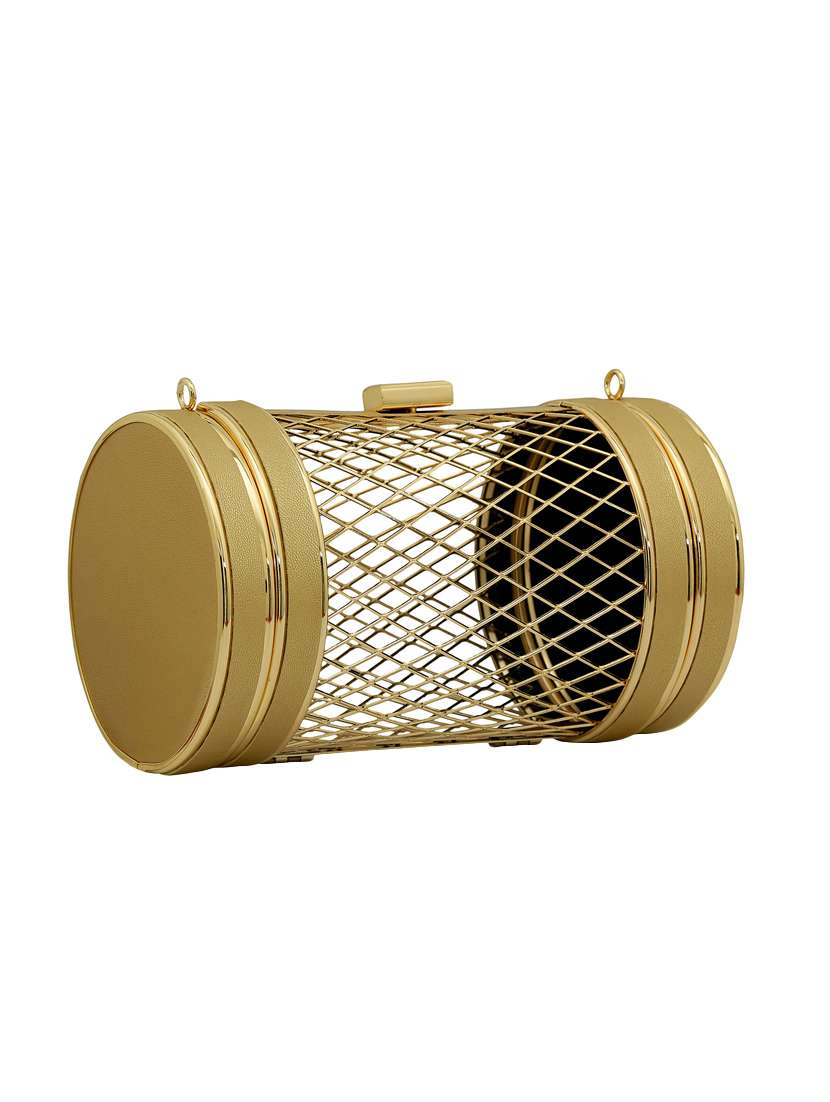 gold metal box clutch - 15544771 -  Standard Image - 3