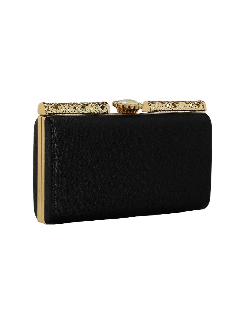 black leatherette (pu) box clutch - 15544774 - Standard Image - 3
