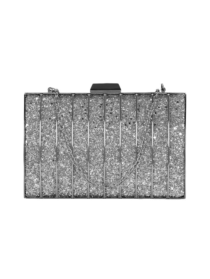 silver metal box clutch - 15544778 - Zoom Image - 0