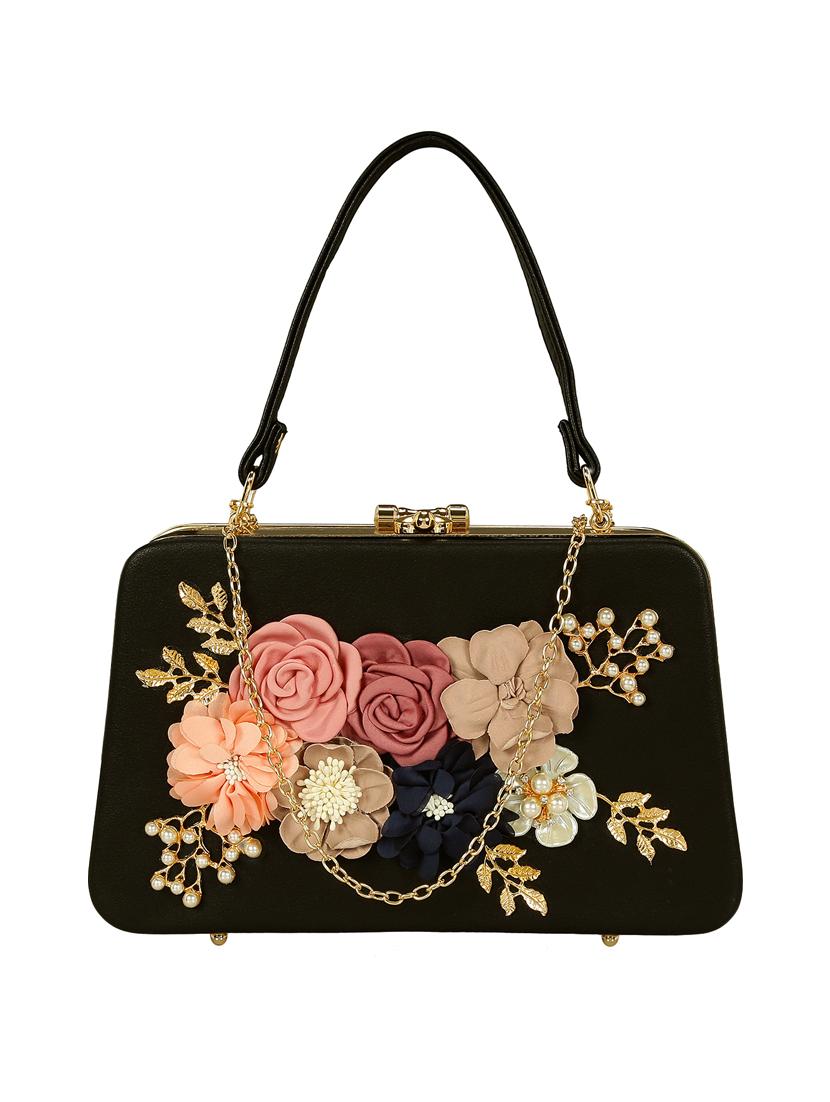 black leatherette (pu) regular clutch - 15544780 -  Zoom Image - 0