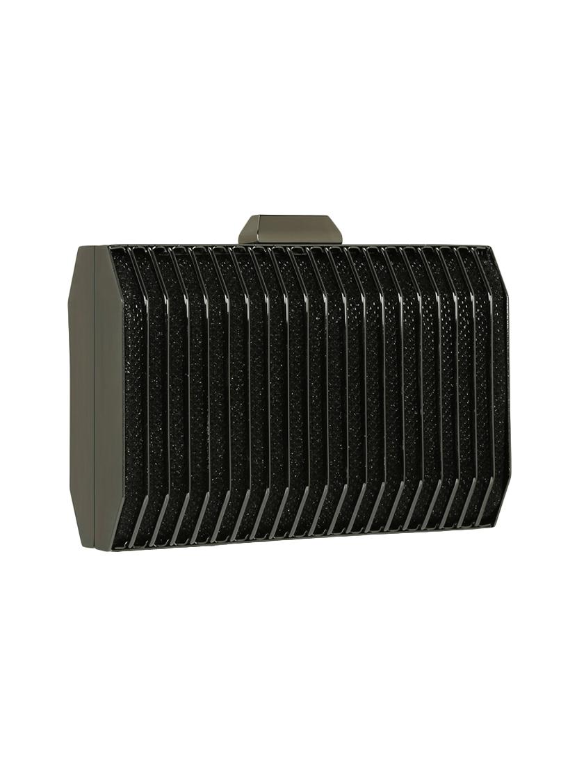 black metal box clutch - 15544785 - Standard Image - 3