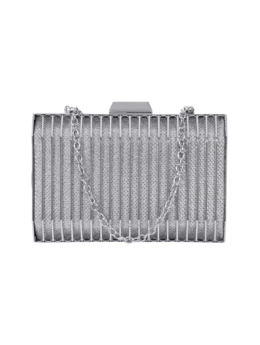 silver metal box clutch - 15544787 - Zoom Image - 0