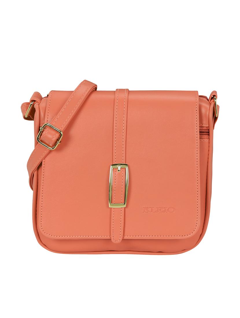 orange leatherette (pu) sling bag - 15544960 - Zoom Image - 0