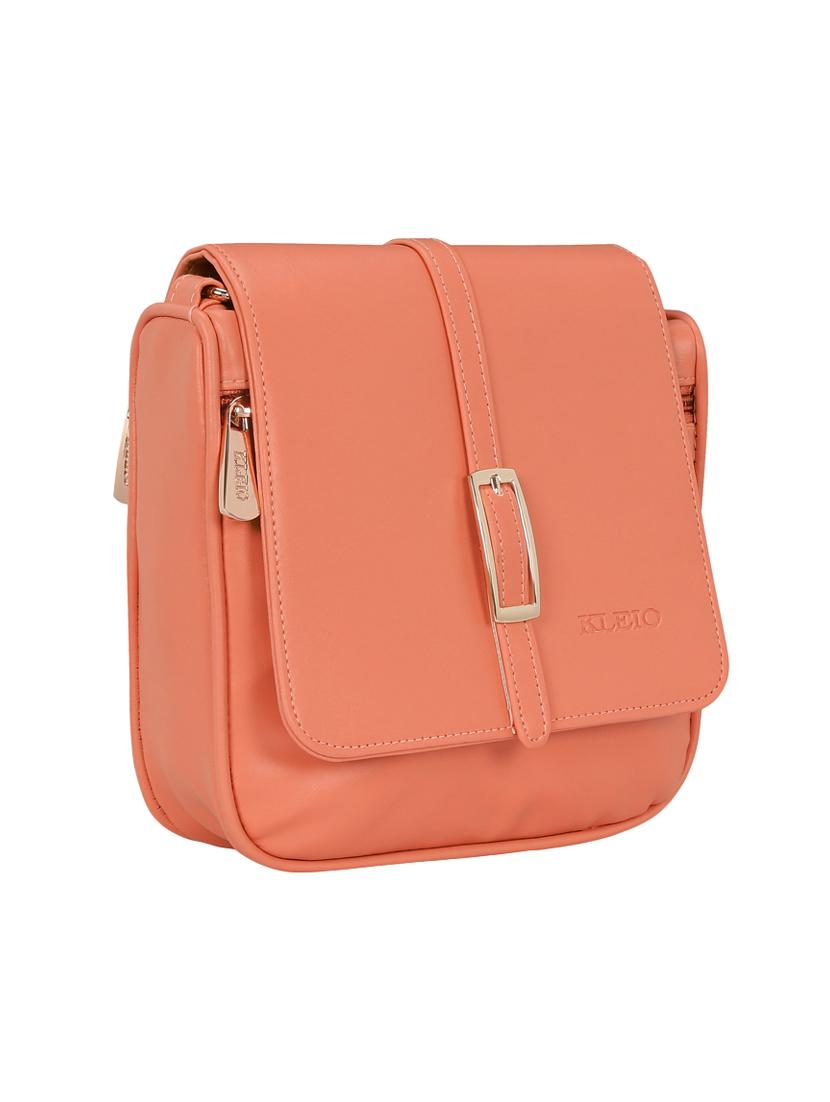 orange leatherette (pu) sling bag - 15544960 - Standard Image - 3