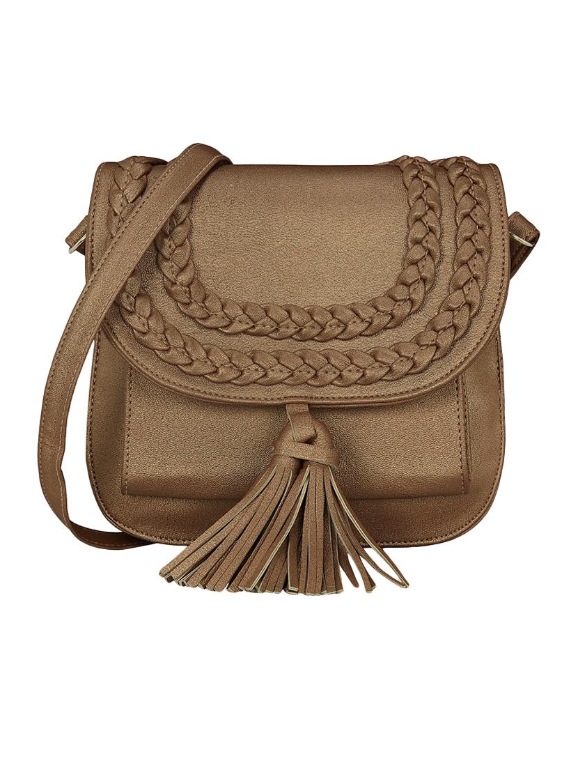 brown leatherette (pu) sling bag - 15544964 -  Zoom Image - 0