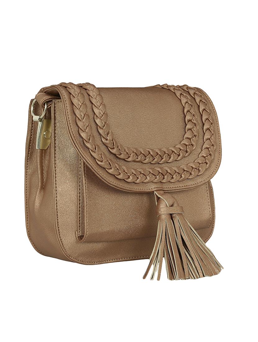 brown leatherette (pu) sling bag - 15544964 - Standard Image - 3