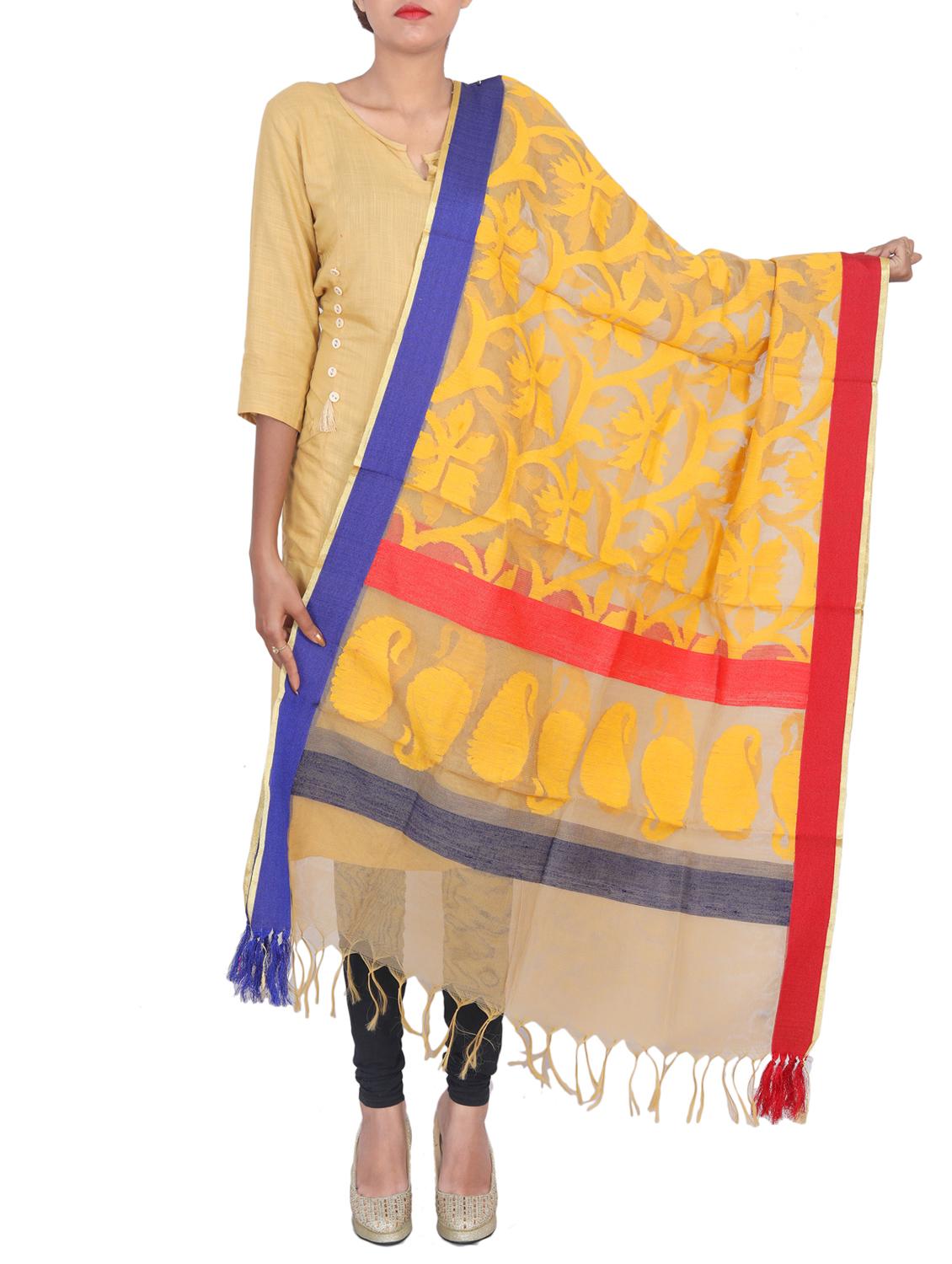 banarasi dupatta with tassels - 15545823 - Zoom Image - 0