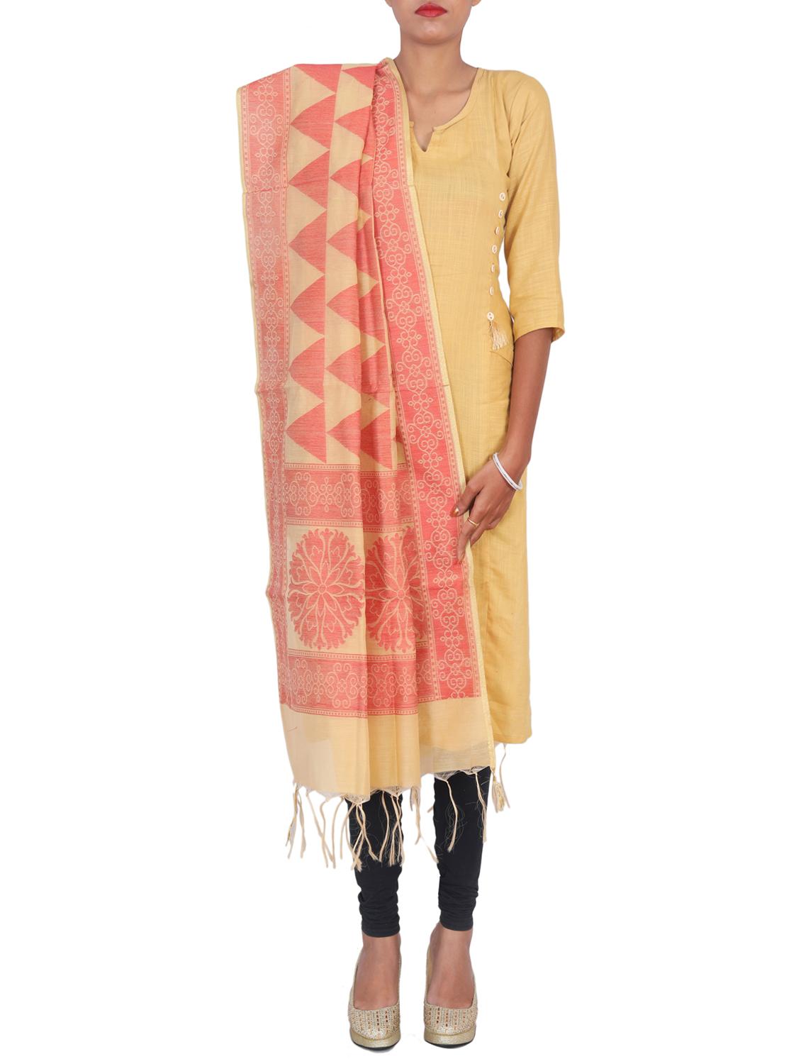 self design dupatta with tassles - 15545833 -  Zoom Image - 0
