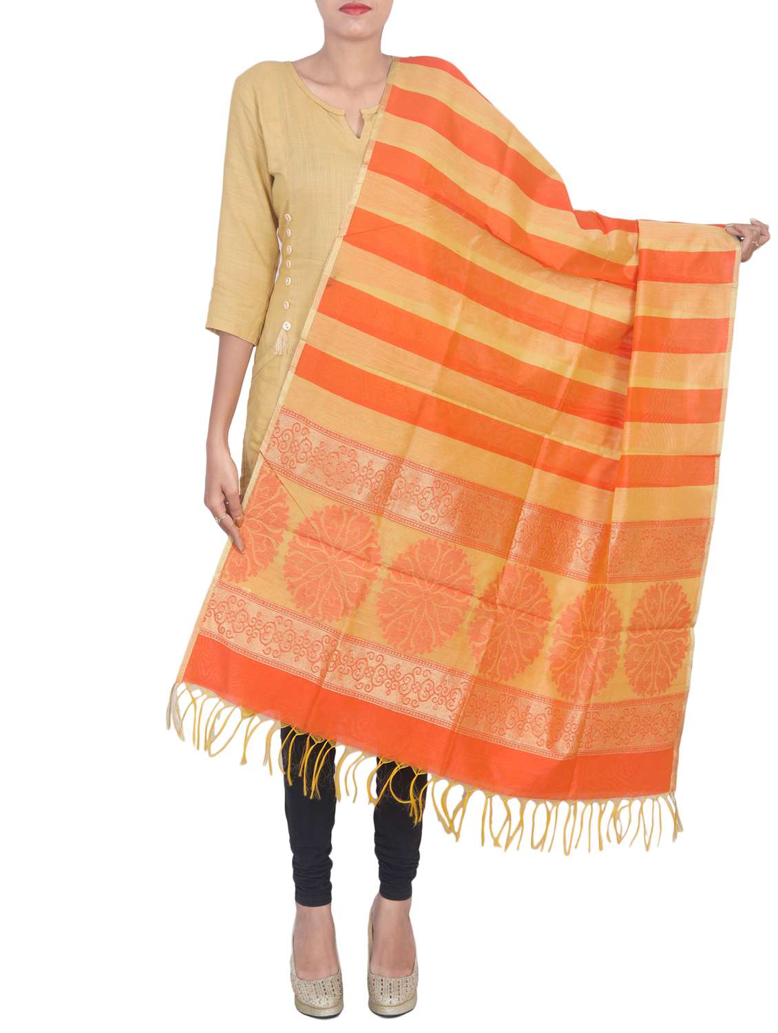 banarasi dupatta with tassels - 15545849 - Zoom Image - 0