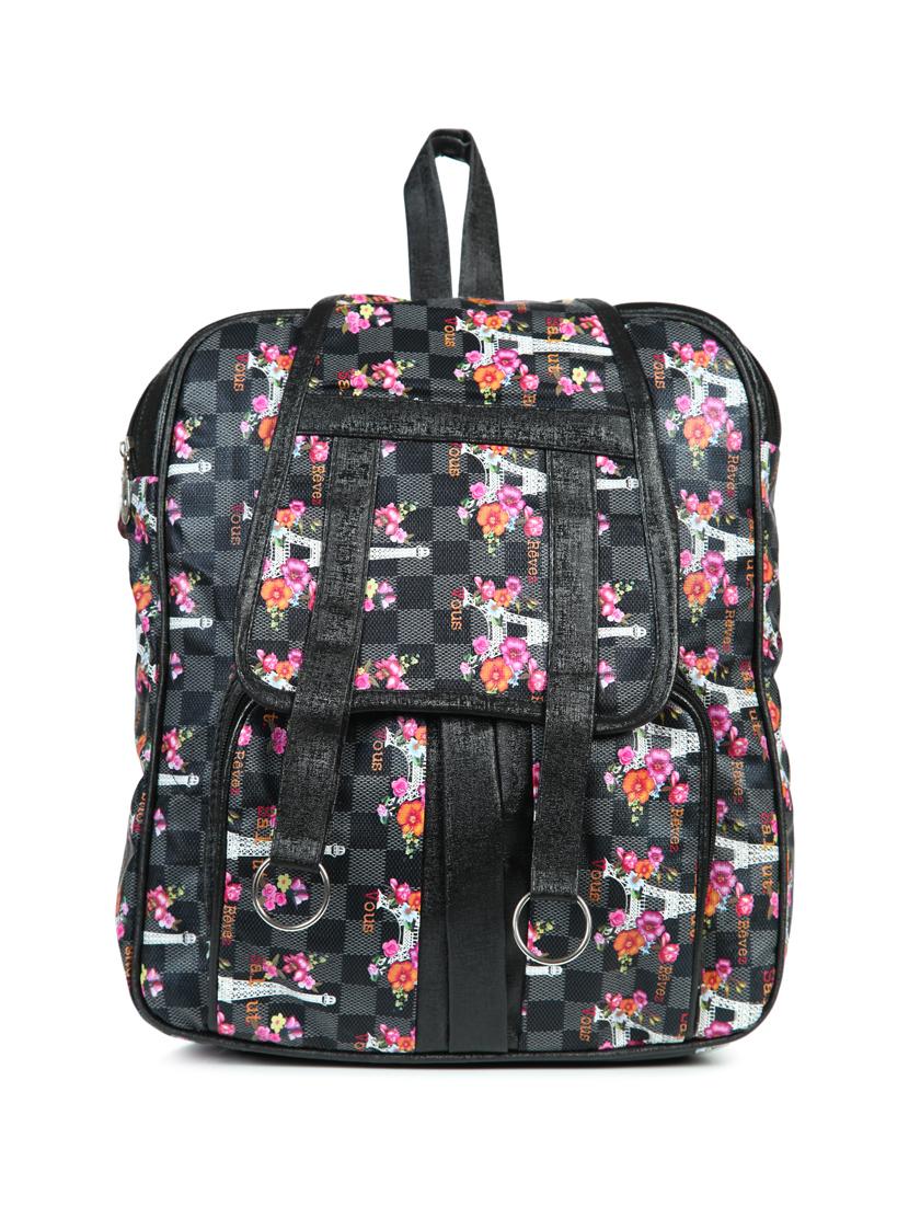 black leatherette (pu) fashion backpack - 15545999 -  Zoom Image - 0