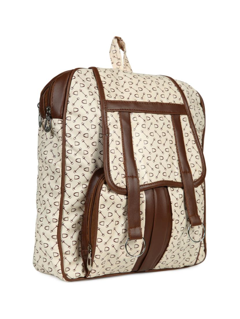 beige leatherette (pu) fashion backpack - 15546003 - Standard Image - 3