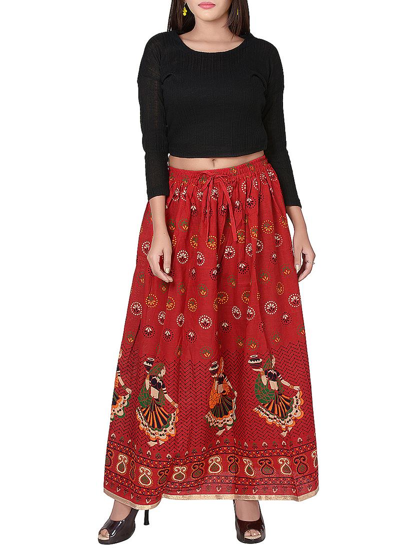 printed flared skirt - 15546223 - Standard Image - 3