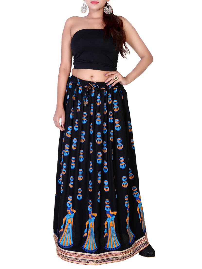 conversational printed flared skirt - 15546241 - Standard Image - 3