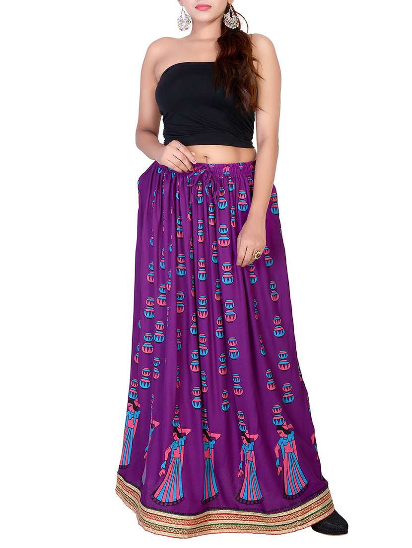 conversational printed flared skirt - 15546244 - Standard Image - 3