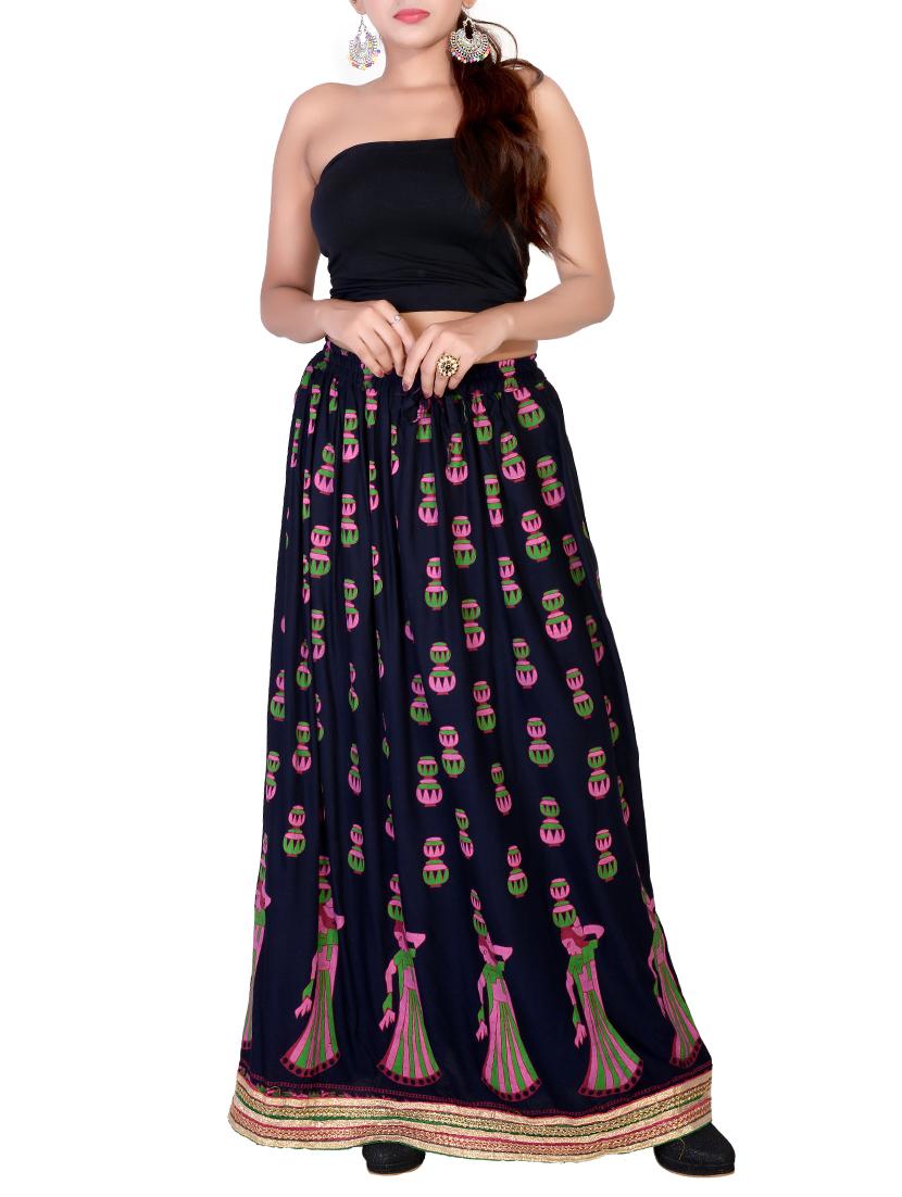 conversational printed flared skirt - 15546245 - Standard Image - 3
