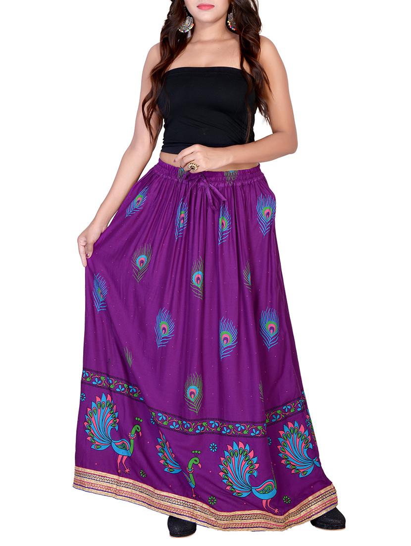 conversational printed flared skirt - 15546247 - Standard Image - 3