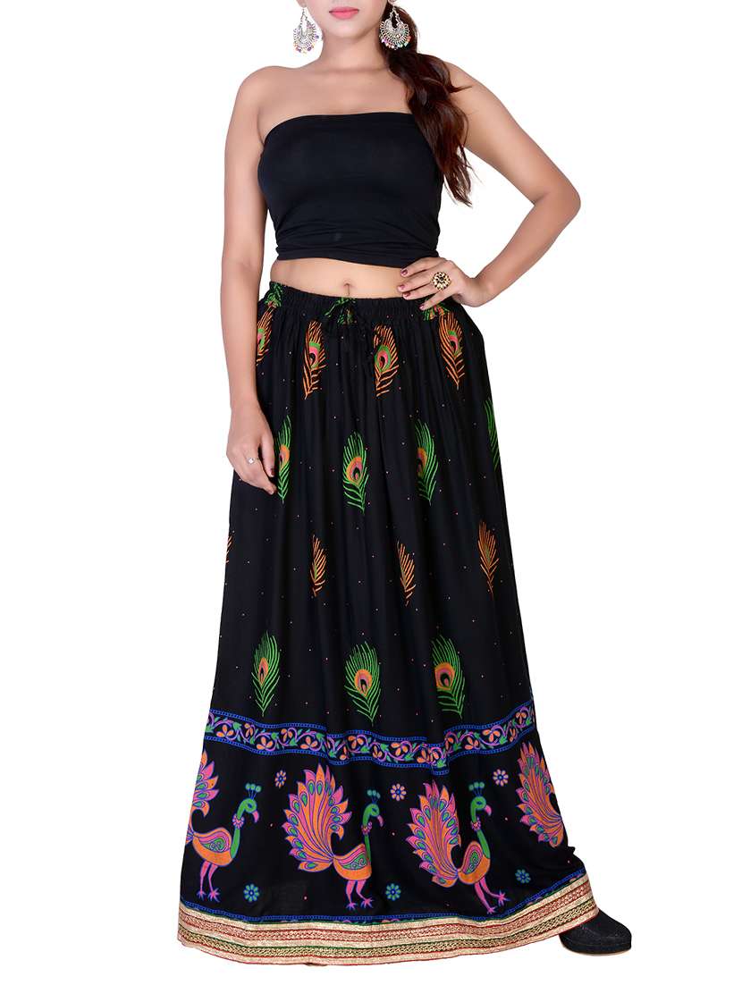conversational printed flared skirt - 15546249 -  Standard Image - 3