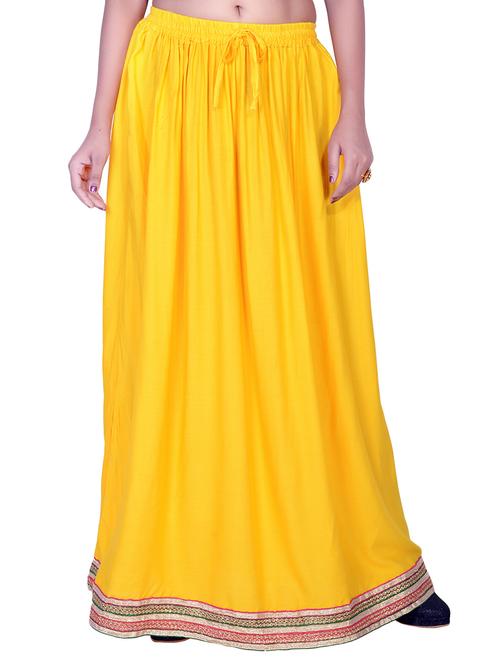 solid flared skirt with lace detail - 15546255 -  Standard Image - 0