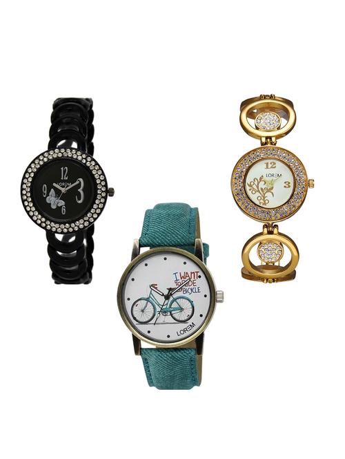 set of 3 round dial analog watch combo -(lk201-204-229) - 15548186 -  Standard Image - 0